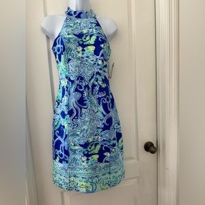 Lilly Pulitzer dress with vibrant blues! NWT. Size 0
